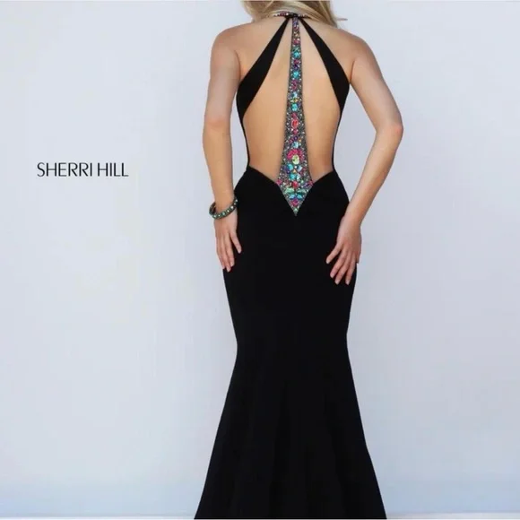 Sherri Hill Black Evening Gown 00 for prom or pageant dress gown - Picture 1 of 7